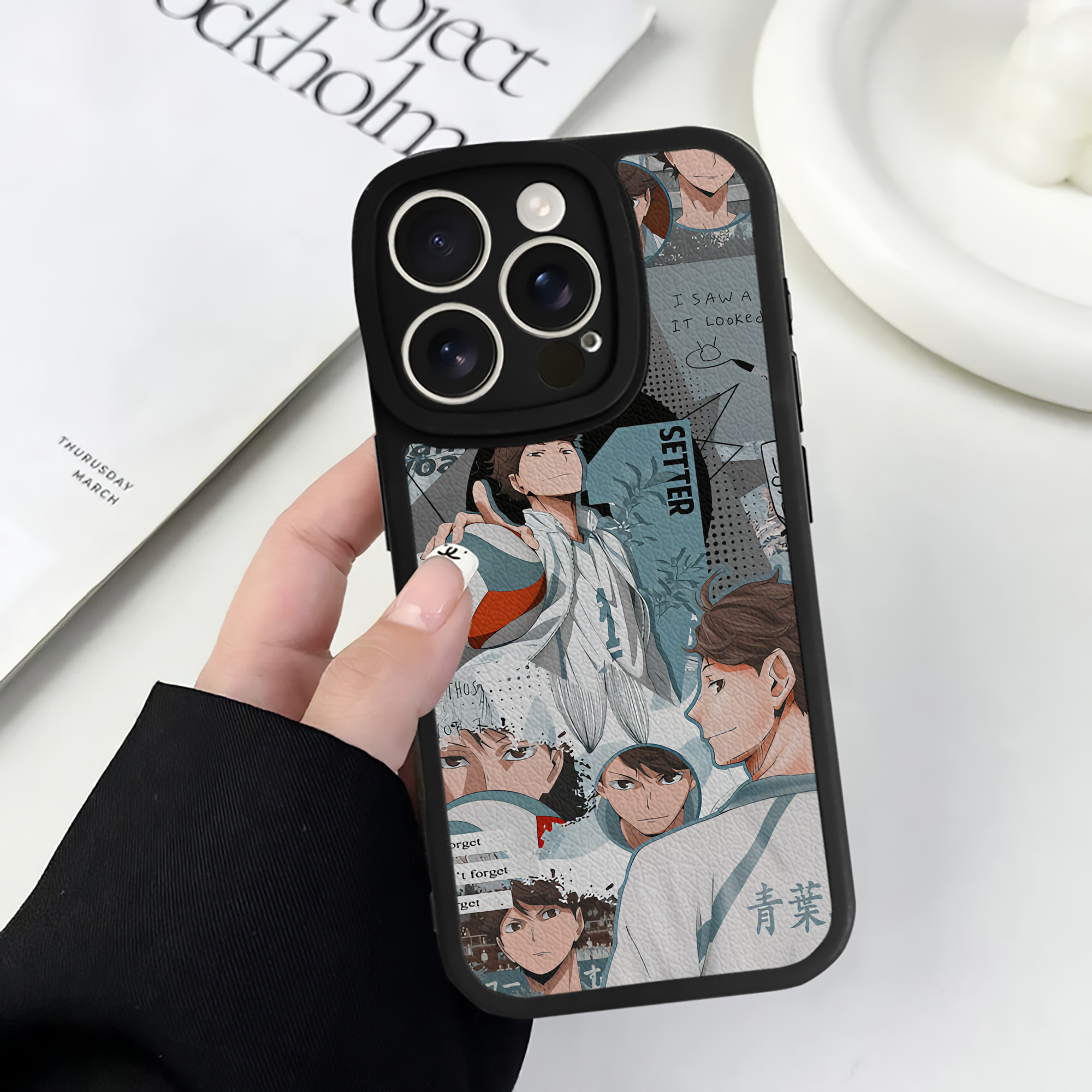 （画像用） ハイキュー!! Haikyu!! 【iPhone 16シリーズ対応】シリコンスマホケース（レザー調） 材質：シリコン